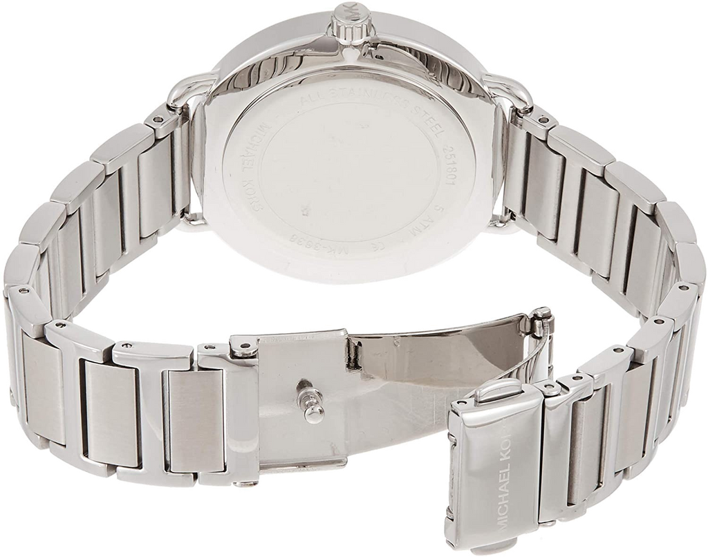 Michael Kors Portia Black Dial Silver Steel Strap Watch for Women - MK3638