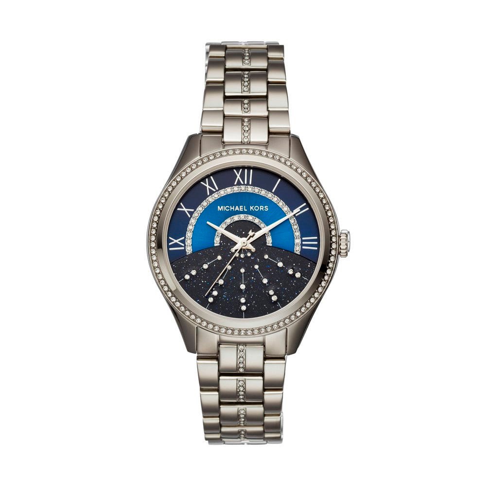 Michael Kors Lauryn Blue Dial Silver Steel Strap Watch for Women - MK3720