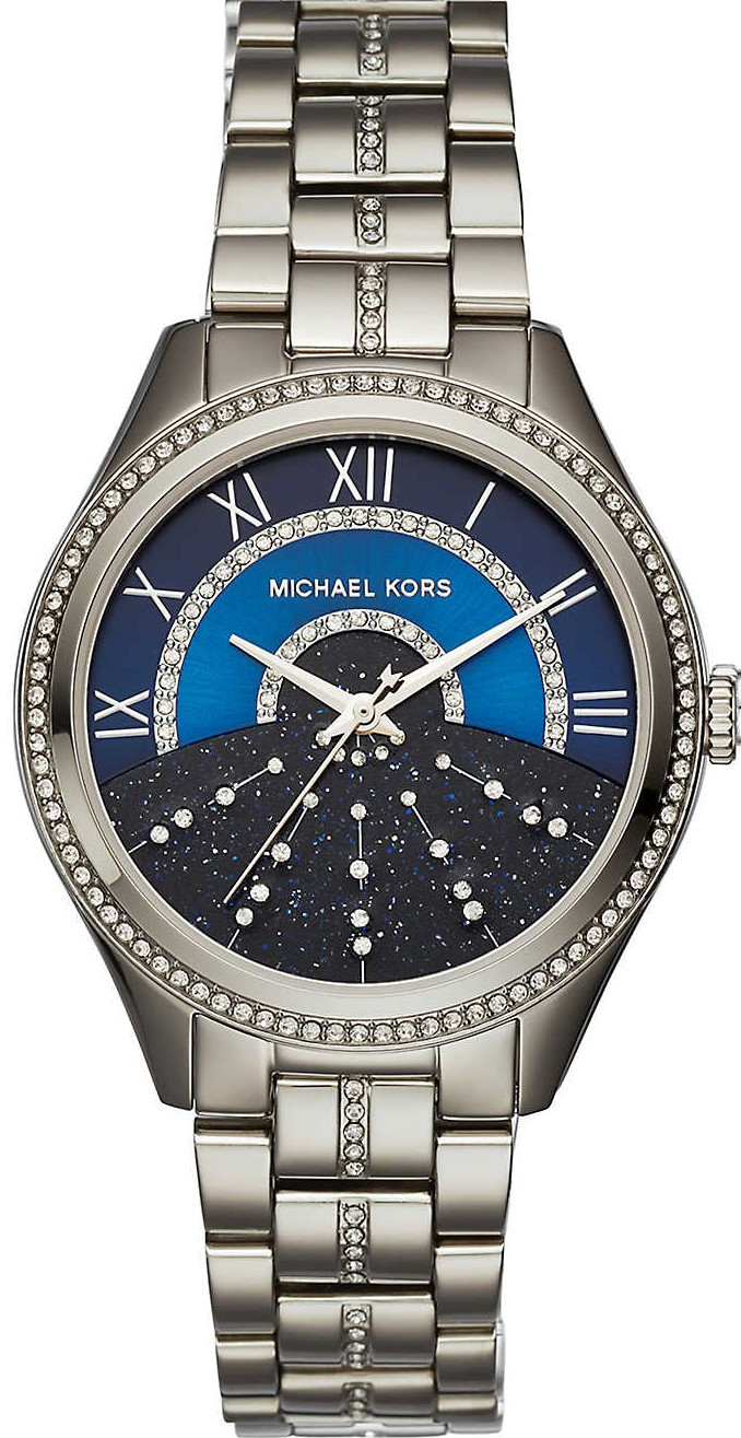 Michael Kors Lauryn Blue Dial Silver Steel Strap Watch for Women - MK3720