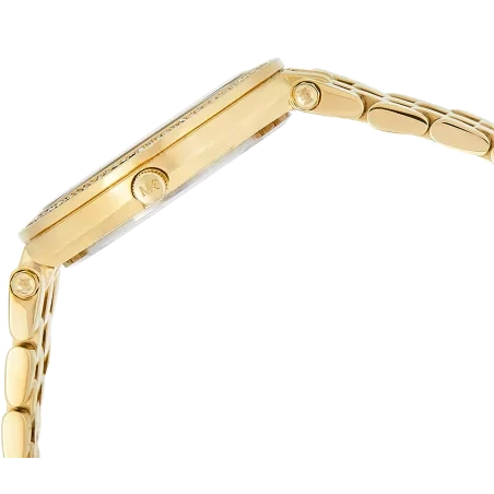 Michael Kors Mini Darci Quartz Black Dial Gold Steel Strap Watch For Women - MK3738