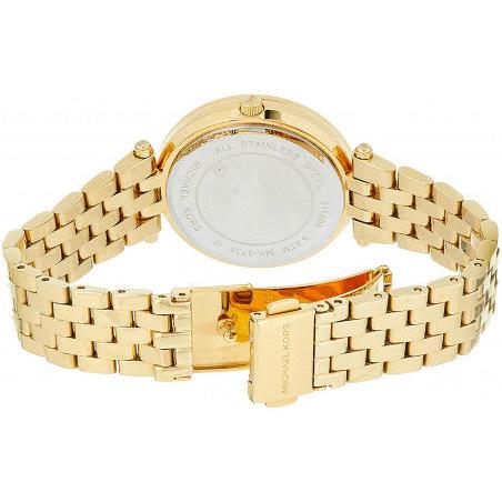 Michael Kors Mini Darci Quartz Black Dial Gold Steel Strap Watch For Women - MK3738