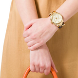 Michael Kors Runway Gold Dial Two Tone Steel Strap Watch for Women - MK4222