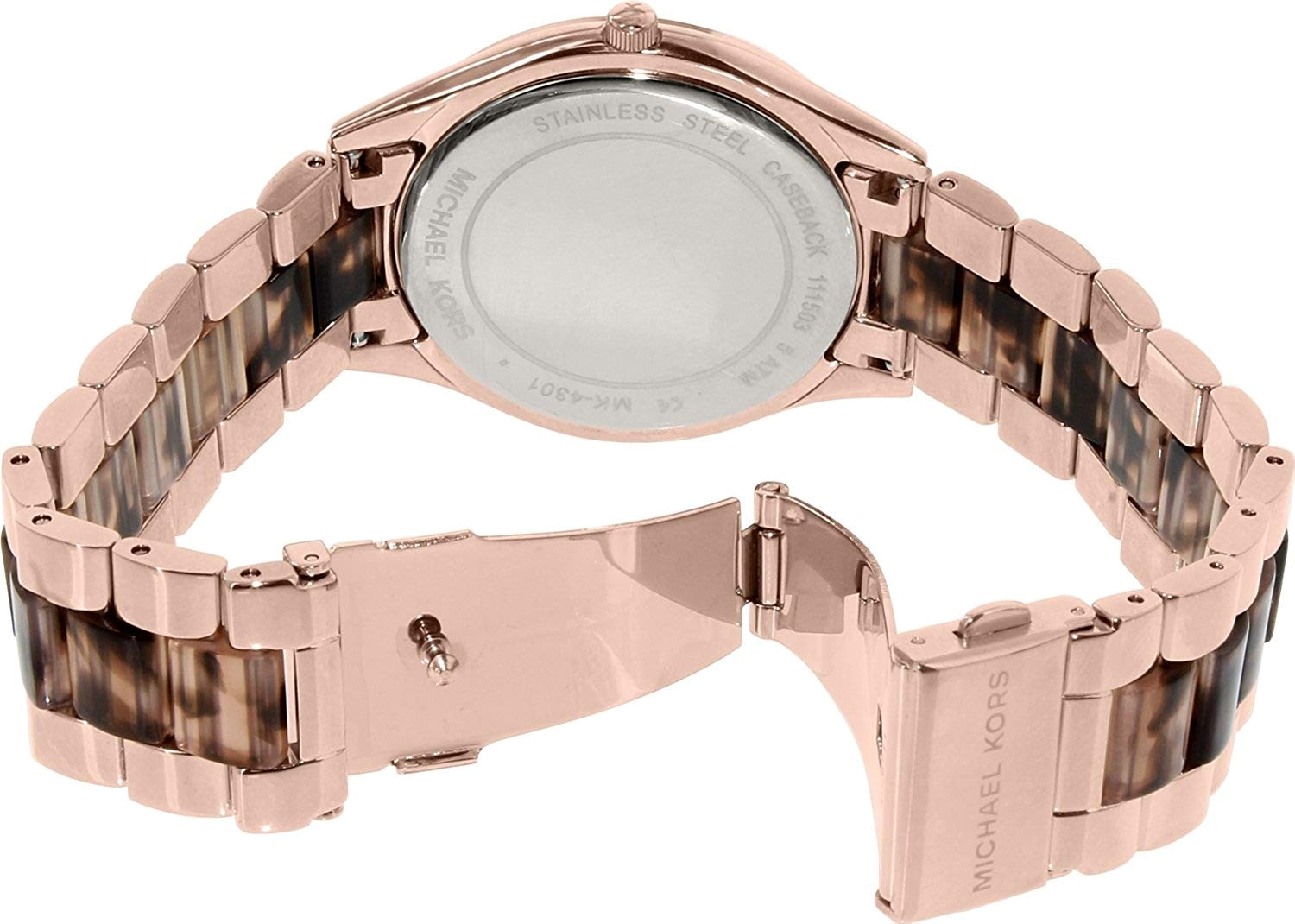 Michael Kors Runway Rose Gold Dial Two Tone Steel Strap Watch for Women - MK4301