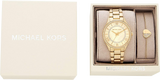 Michael Kors Lauryn Quartz Mother of Pearl Gold Dial Gold Steel Strap Watch For Women - MK4490