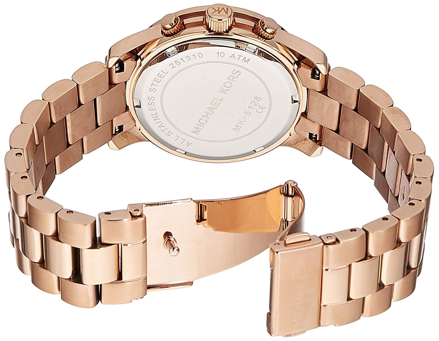 Michael Kors Runway Rose Gold Dial Rose Gold Steel Strap Watch for Women - MK5128