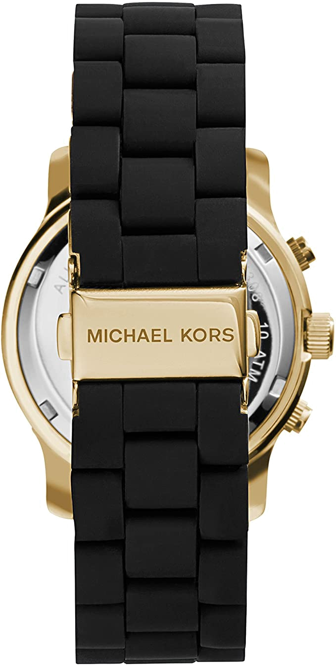 Michael Kors Runway Black Dial Black Silicone Strap Watch for Women - MK5191