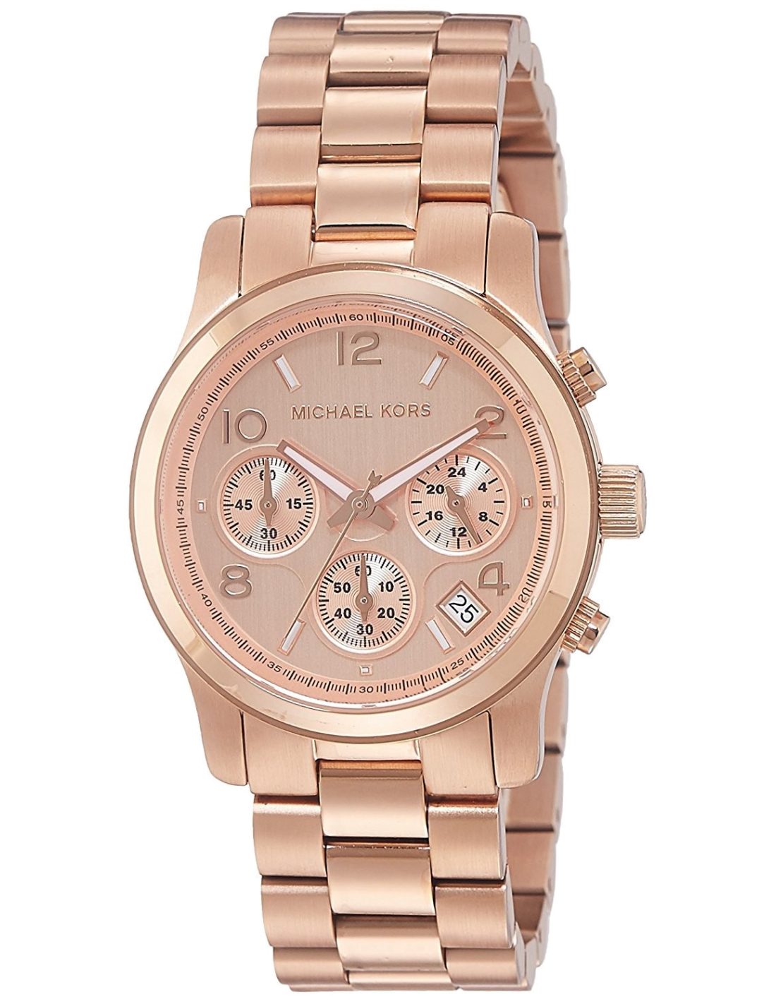 Michael Kors Runway Chronograph Rose Gold Dial Rose Gold Steel Strap Watch for Women - MK5430