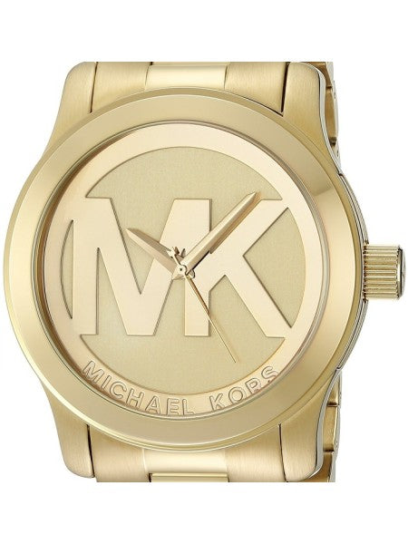 Michael Kors Runway Gold Dial Gold Steel Strap Watch for Women - MK5473