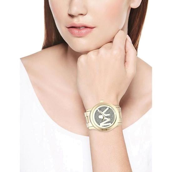 Michael Kors Runway Gold Dial Gold Steel Strap Watch for Women - MK5706