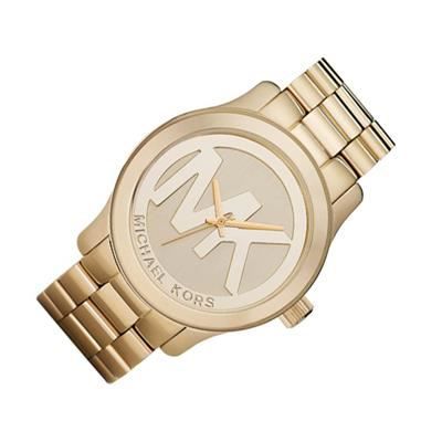 Michael Kors Runway Gold Dial Gold Steel Strap Watch for Women - MK5786