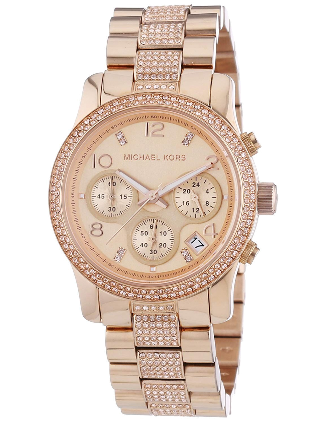Michael Kors Runway Gold Dial Gold Steel Strap Watch for Women - MK5827