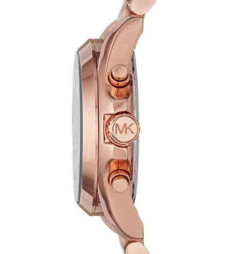 Michael Kors Bradshaw Black Dial Rose Gold Steel Strap Watch for Women - MK5854