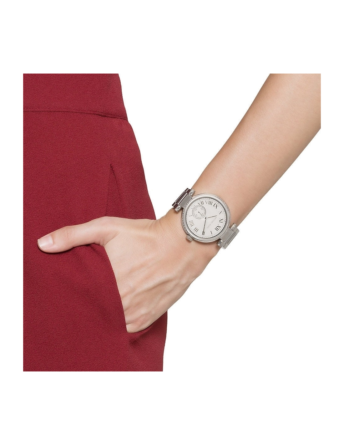 Michael Kors Skylar Silver Dial Silver Steel Strap Watch for Women - MK5866