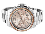 Michael Kors Everest Chronograph Gold Dial Silver Steel Strap Watch For Women - MK5870