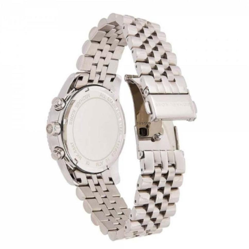 Michael Kors Lexington Chronograph Blue Dial Silver Steel Strap Watch For Women - MK5887