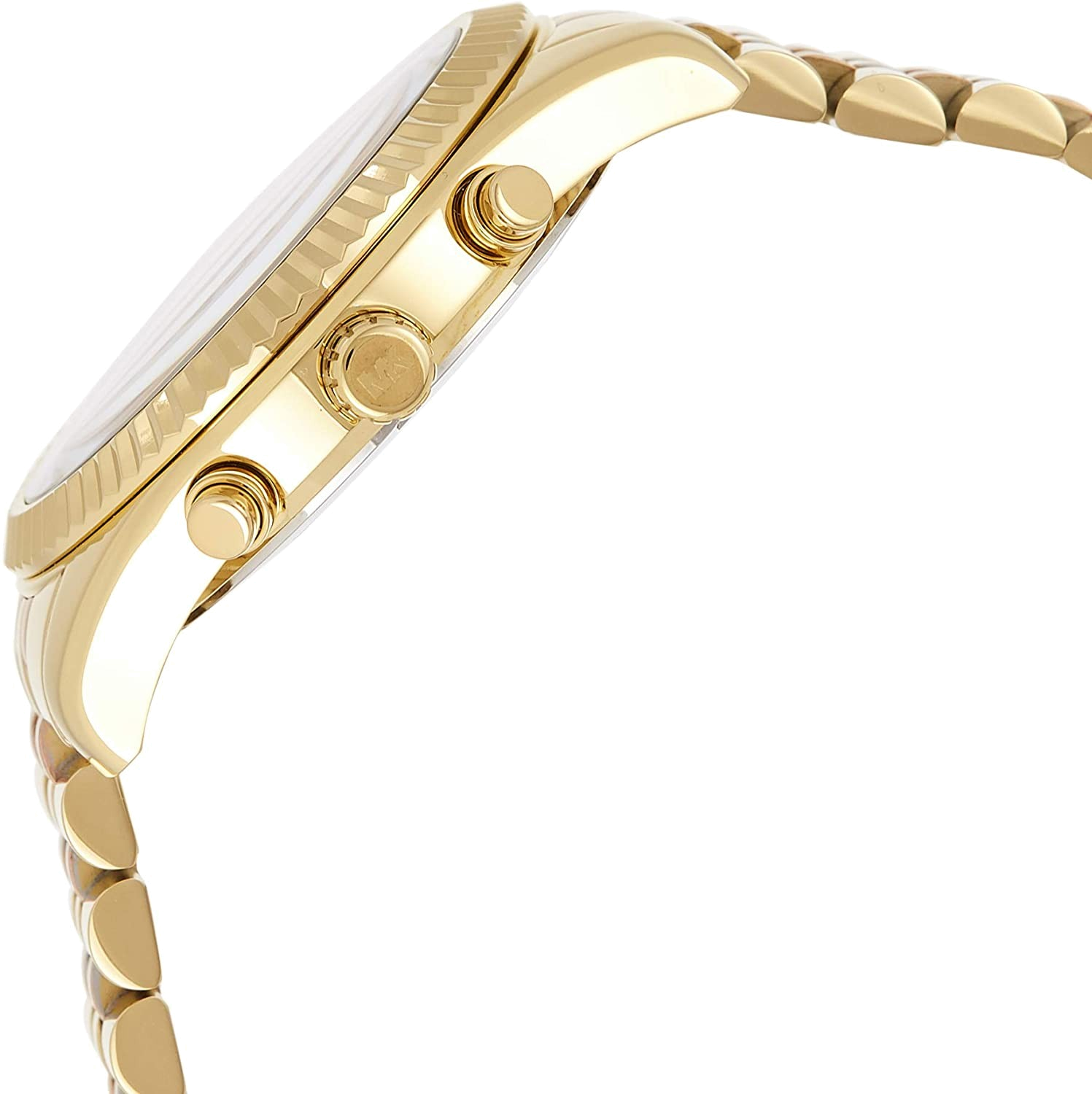 Michael Kors Runway Iridescent Pink Dial Gold Steel Strap Watch for Women - MK5939