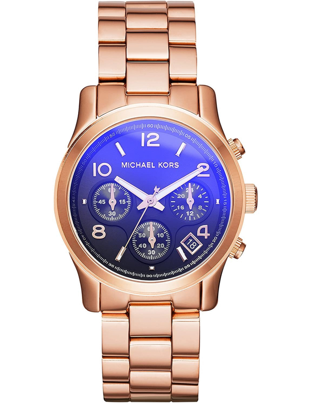 Michael Kors Runway Iridescent Dial Rose Gold Steel Strap Watch for Women - MK5940