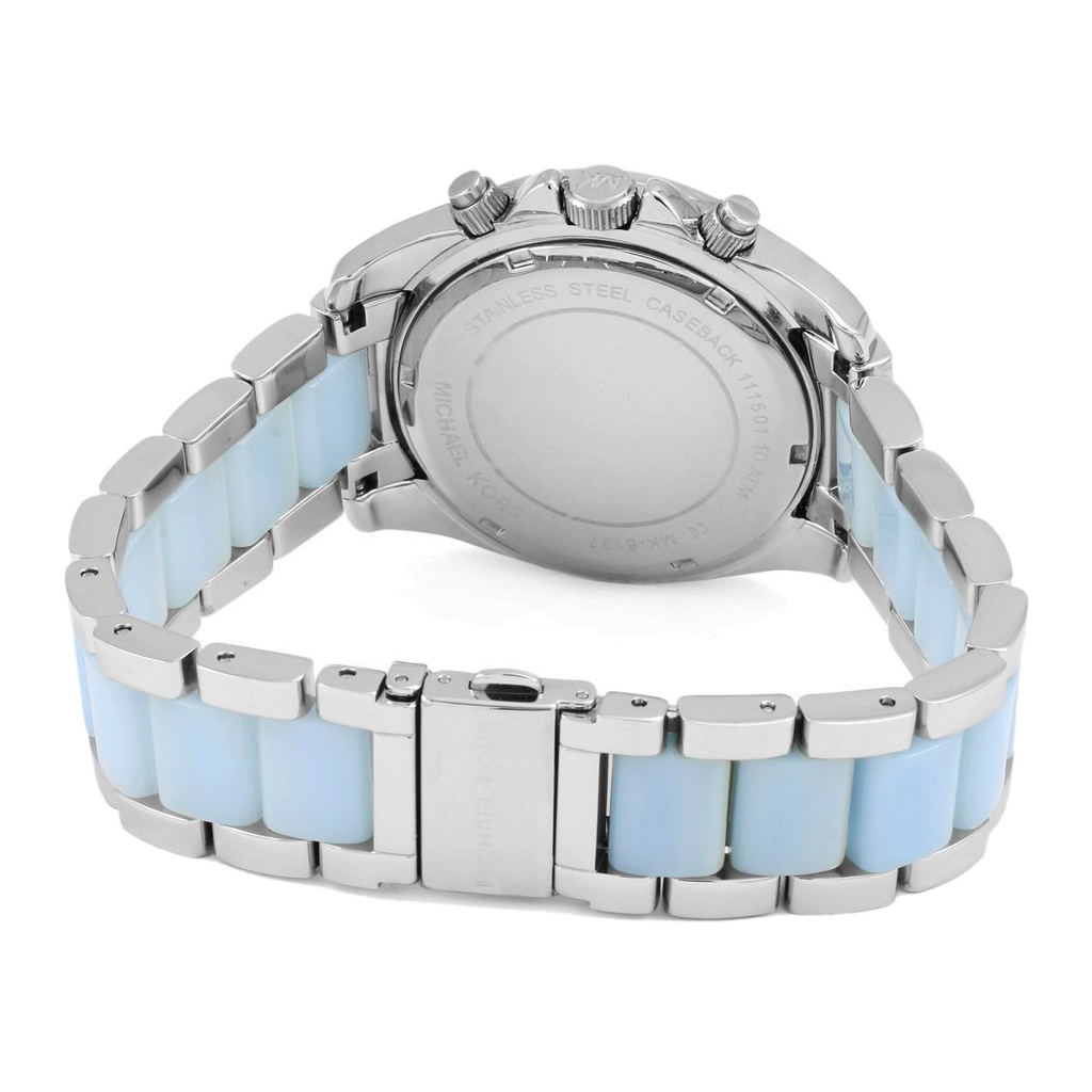 Michael Kors Blair Silver Dial Two Tone Steel Strap Watch for Women - MK6137