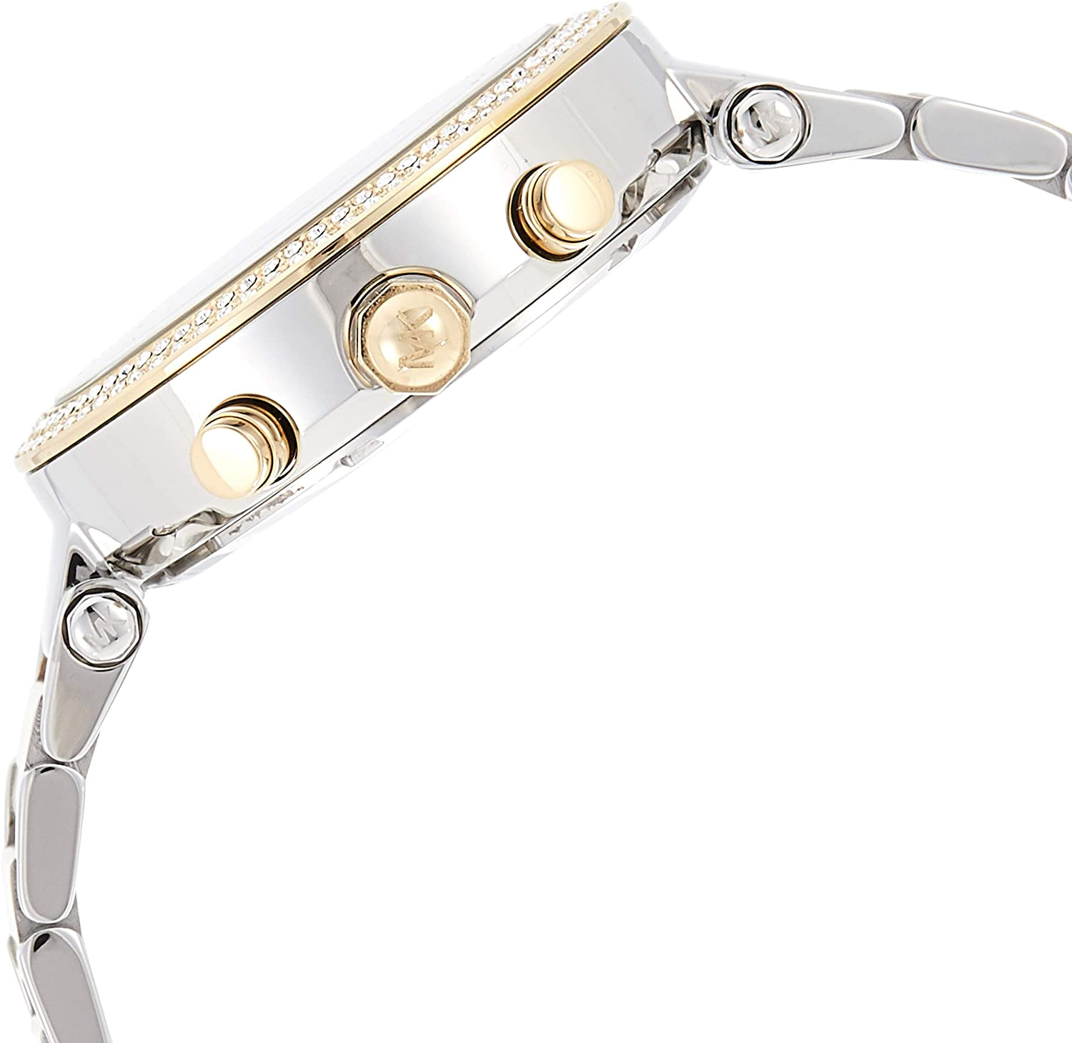 Michael Kors Parker Pink Dial Two Tone Steel Strap Watch for Women - MK6140