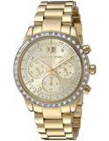 Michael Kors Brinkley Diamonds Gold Dial Gold Steel Strap Watch for Women - MK6187