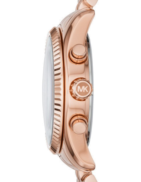 Michael Kors Lexington Purple Dial Rose Gold Steel Strap Watch For Women - MK6207