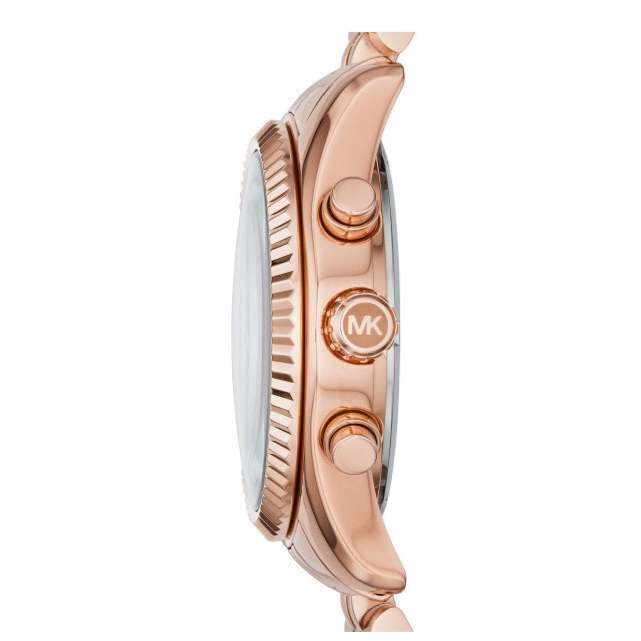 Michael Kors Lexington Purple Dial Rose Gold Steel Strap Watch For Women - MK6207