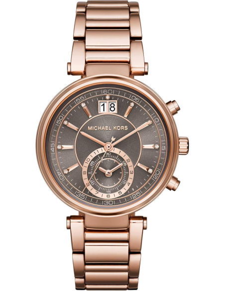 Michael Kors Sawyer Rose Gold Dial Rose Gold Steel Strap Watch for Women - MK6226