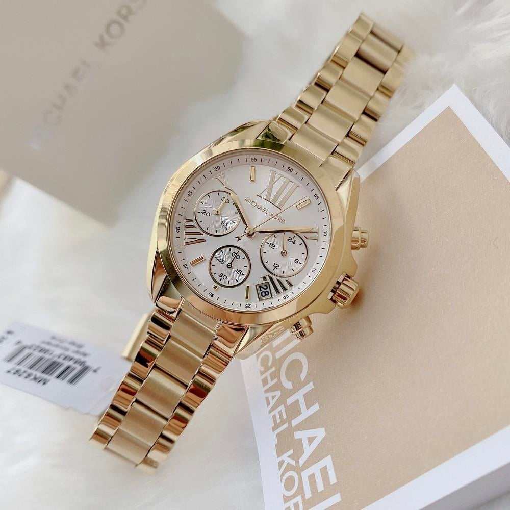 Michael Kors Lexington Quartz Gold Dial Gold Steel Strap Watch For Women - MK6267