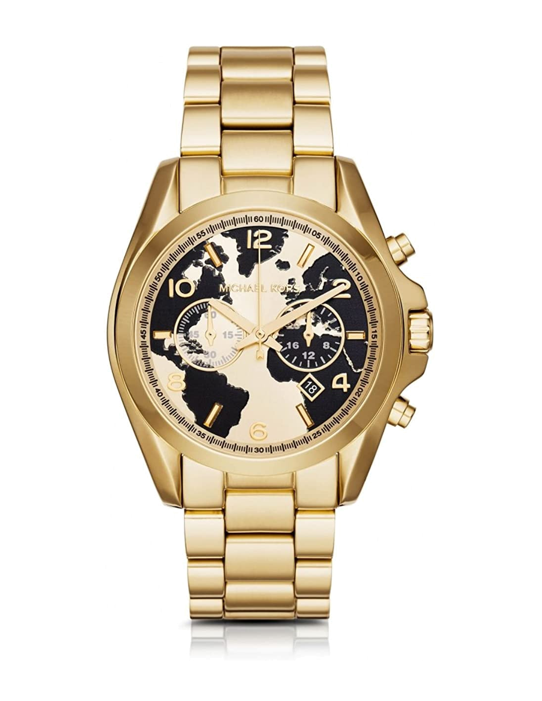 Michael Kors Bradshaw Stop Hunger Black Gold Dial Gold Steel Strap Watch for Women - MK6272