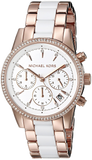 Michael Kors Ritz White Dial Two Tone Steel Strap Watch for Women - MK6324