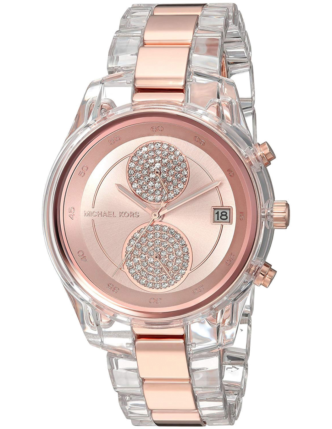 Michael Kors Blair Quartz Analog Rose Gold Dial Two Tone Steel Strap Watch For Women - MK6498