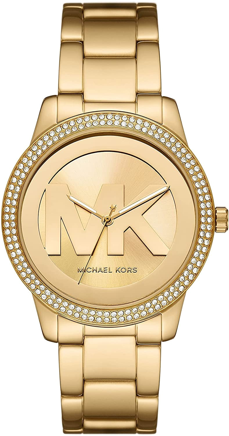 Michael Kors Tibby Three Hand Gold Dial Gold Steel Strap Watch For Women - MK6879