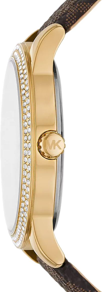 Michael Kors Tibby Multifunction Gold Dial Brown Leather Strap Watch For Women - MK6966