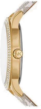 Michael Kors Tibby Multifunction Silver Dial White Leather Strap Watch For Women - MK6967