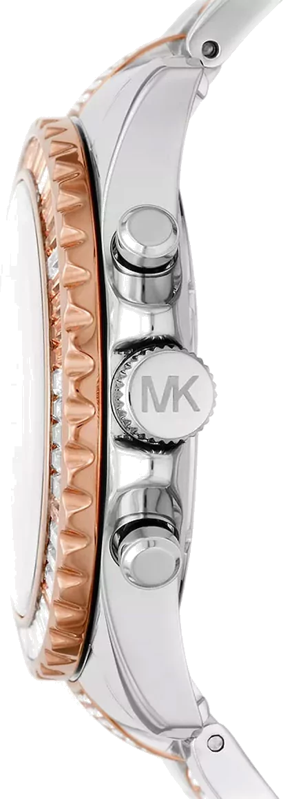Michael Kors Everest Chronograph Silver Dial Two Tone Steel Strap Watch For Women - MK6975