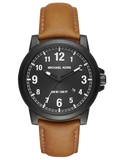 Michael Kors Paxton Analog Black Dial Brown Rubber Strap Watch For Men - MK8502