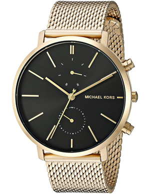 Michael Kors Jaryn Black Dial Gold Steel Strap Watch for Men - MK8503