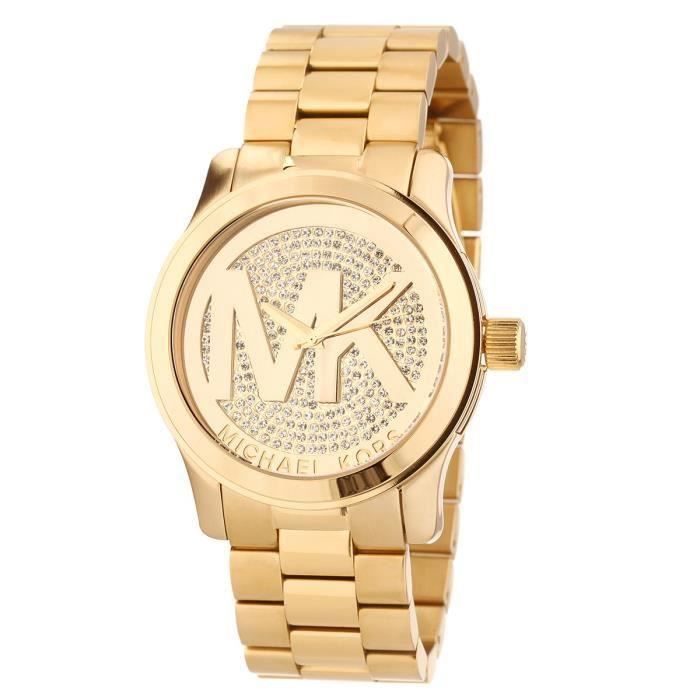 Michael Kors Runway Gold Dial Gold Steel Strap Watch for Women - MK5706