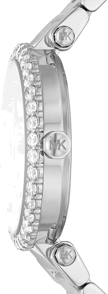 Michael Kors Parker Three Hand Mother of Pearl White Dial Silver Steel Strap Watch For Women - MK4694