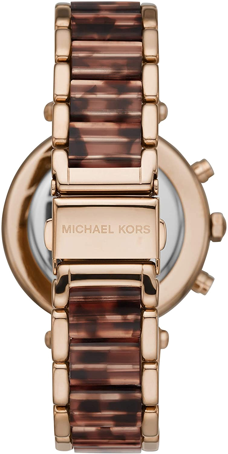 Michael Kors Parker Chronograph Rose Gold Dial Two Tone Steel Strap Watch For Women - MK6832