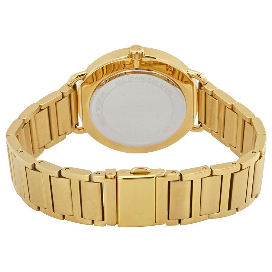 Michael Kors Portia Black Dial Gold Steel Strap Watch for Women - MK3788