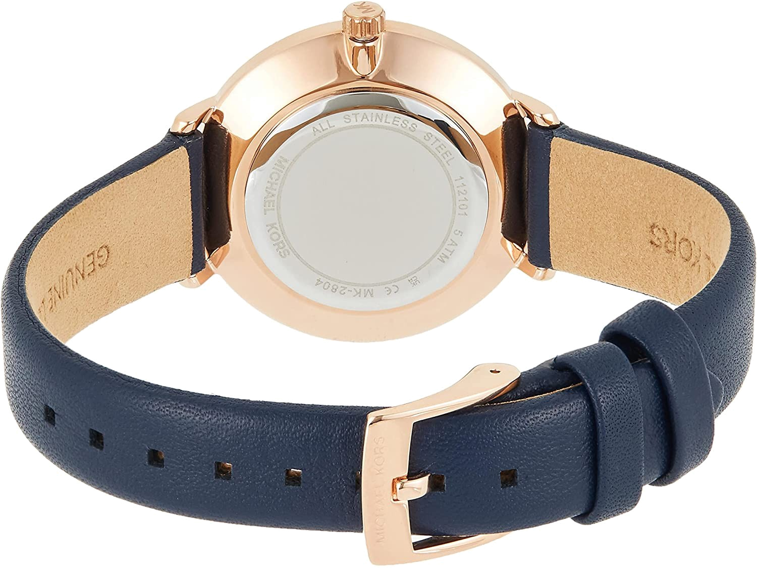 Michael Kors Pyper Analog White Dial Black Leather Strap Watch For Women - MK2804