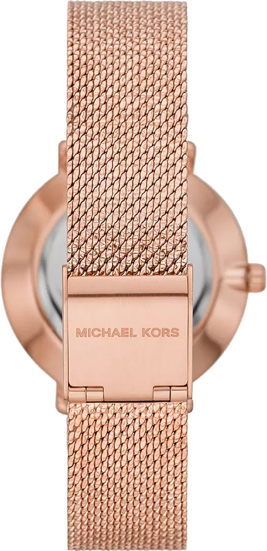 Michael Kors Pyper Quartz Mother of Pearl White Dial Rose Gold Mesh Strap Watch For Women - MK4588