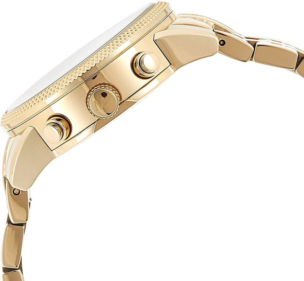 Michael Kors Ritz Chronograph Gold Dial Gold Steel Strap Watch for Women - MK5676