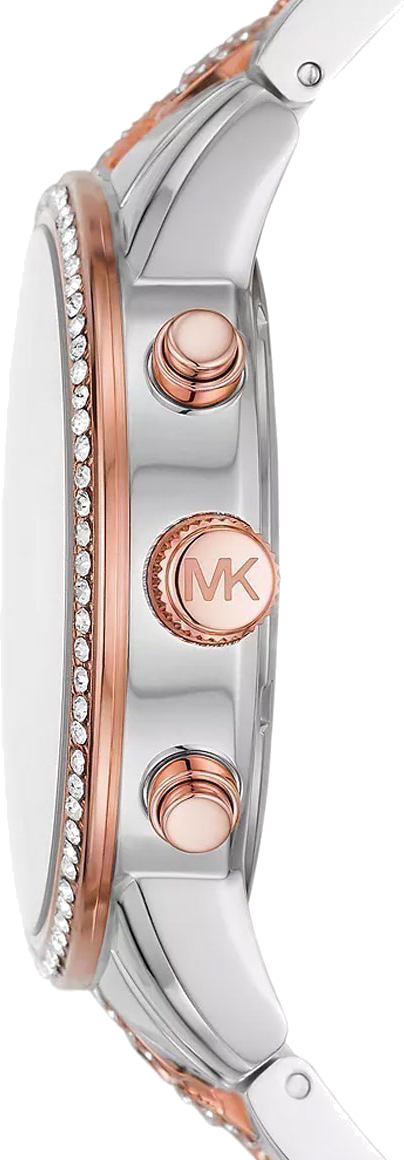 Michael Kors Ritz Chronograph Silver Dial Two Tone Steel Strap Watch For Women - MK6938