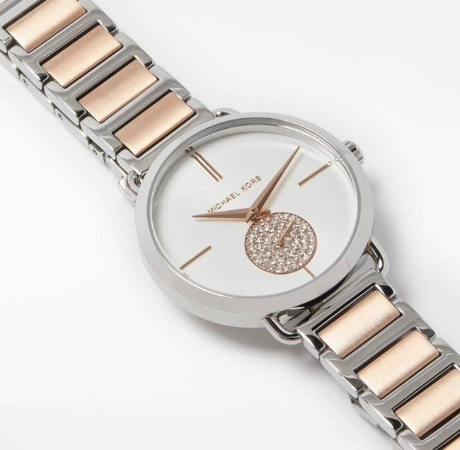 Michael Kors Portia Quartz Silver Dial Two Tone Steel Strap Watch For Women - MK3709