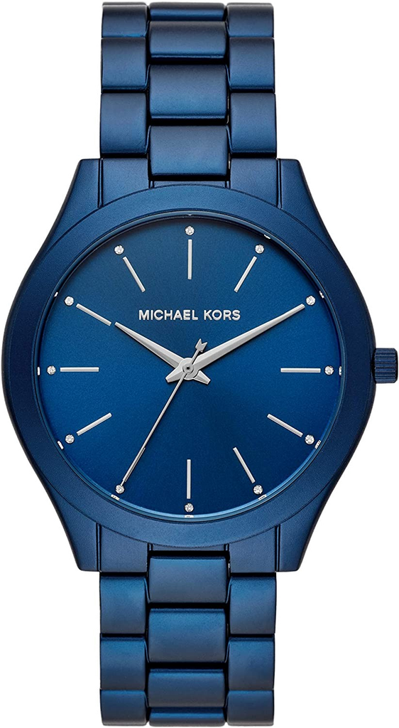 Michael Kors Slim Runway Quartz Blue Dial Blue Steel Strap Watch For Women - MK4503