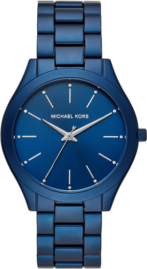 Michael Kors Slim Runway Quartz Blue Dial Blue Steel Strap Watch For Women - MK4503