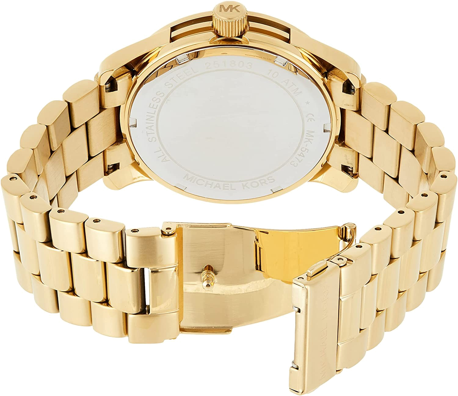 Michael Kors Runway Gold Dial Gold Steel Strap Watch for Women - MK5473
