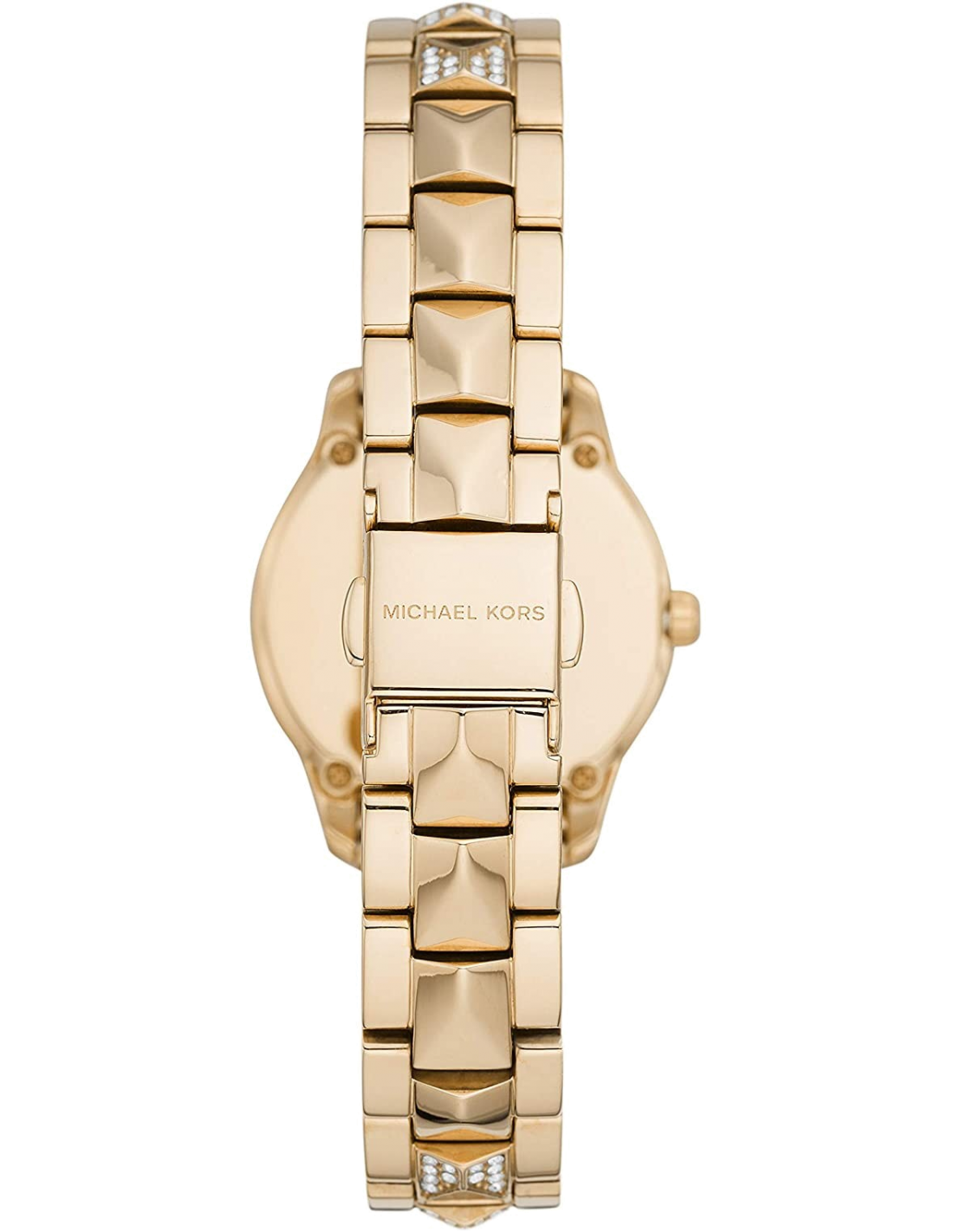 Michael Kors Runway Mercer Analog Brown Dial Gold Steel Strap Watch For Women - MK6855